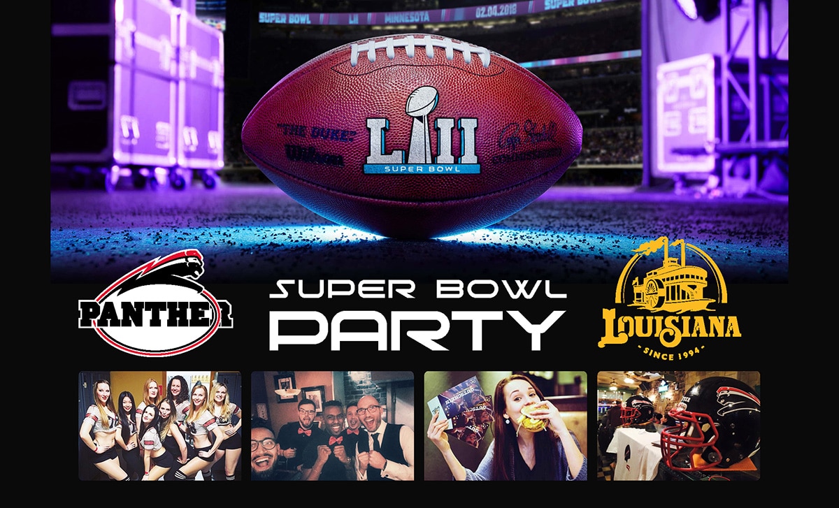 Pan­ther Super­bowl-Party im Loui­siana